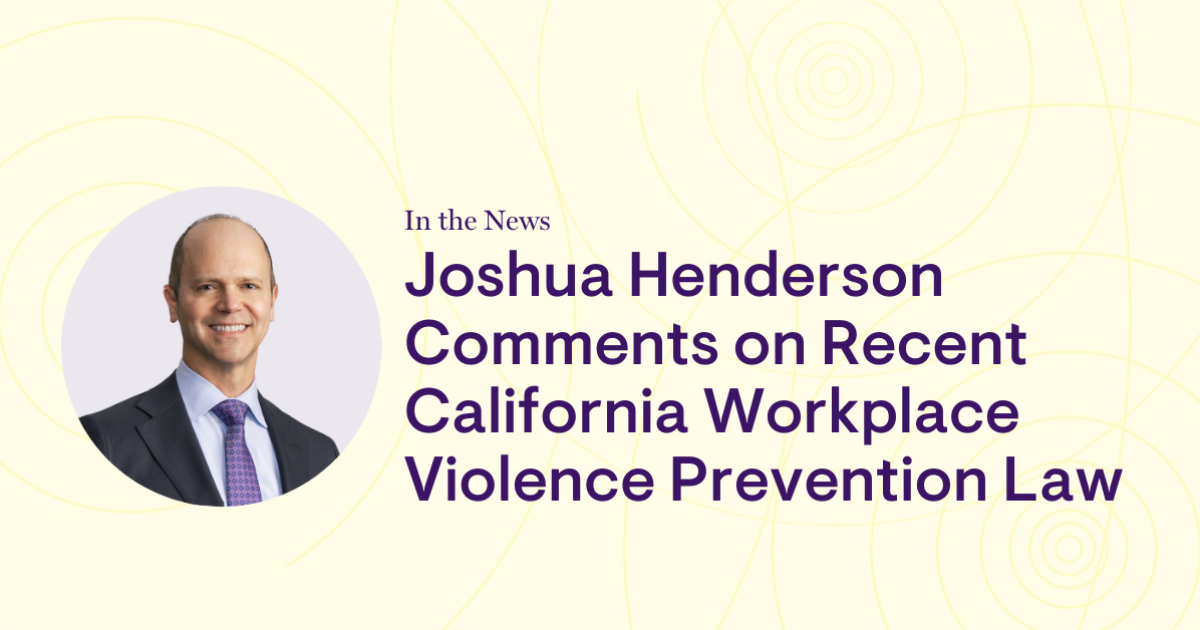 Joshua Henderson Comments On Recent California Workplace Violence ...