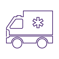 purple icon of ambulance