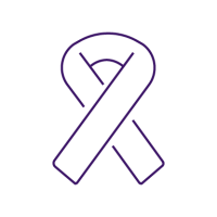 purple icon of awareness ribbon