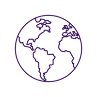 purple icon of globe