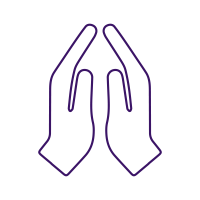 Amethyst prayer hands icon
