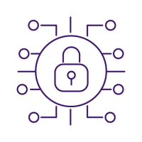 lock icon with many circuits spreading out